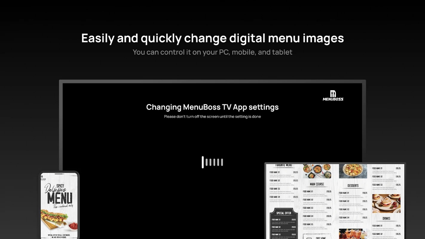 MenuBoss TV 콘텐츠 변경