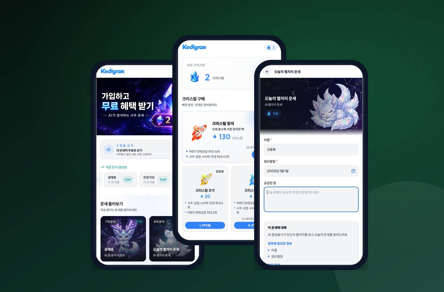 Kedigram 화면