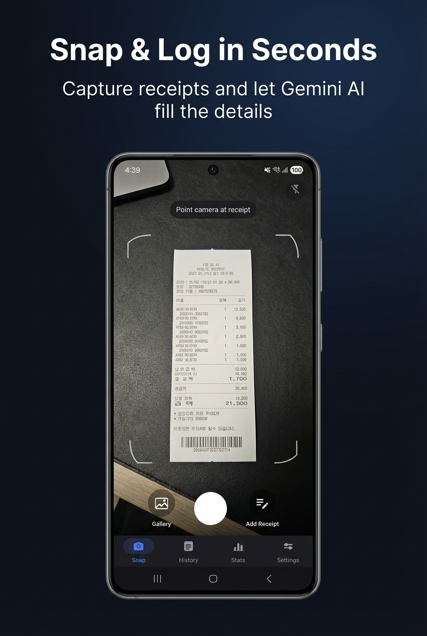 Receipt Snap product surface